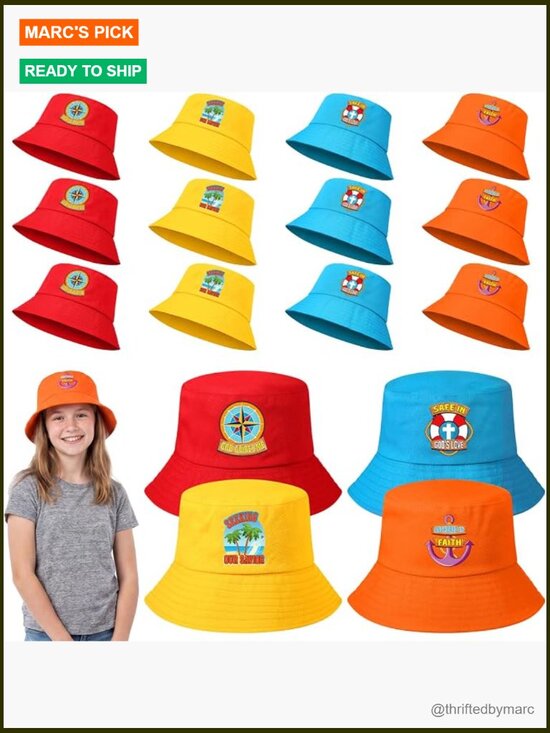 12 Pack Religious Bucket Hats with Motto Vacation Bible School Supplies Adult main image 4